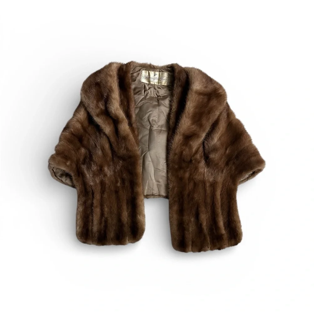 Elegant Vintage Brown Mink Fur Women's - Picture 5 of 7
